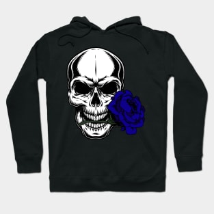 SKULL WITH BLUE ROSE 03 Hoodie